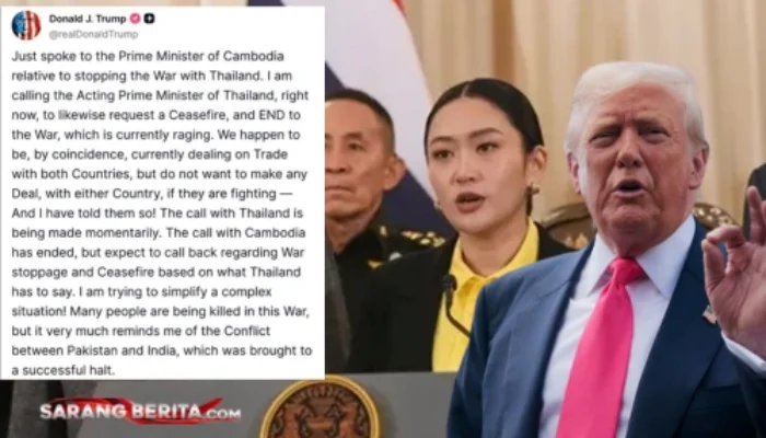 Trump Desak PM Thailand: Gencatan Senjata dengan Kamboja atau Tak Ada Kesepakatan Perdagangan
